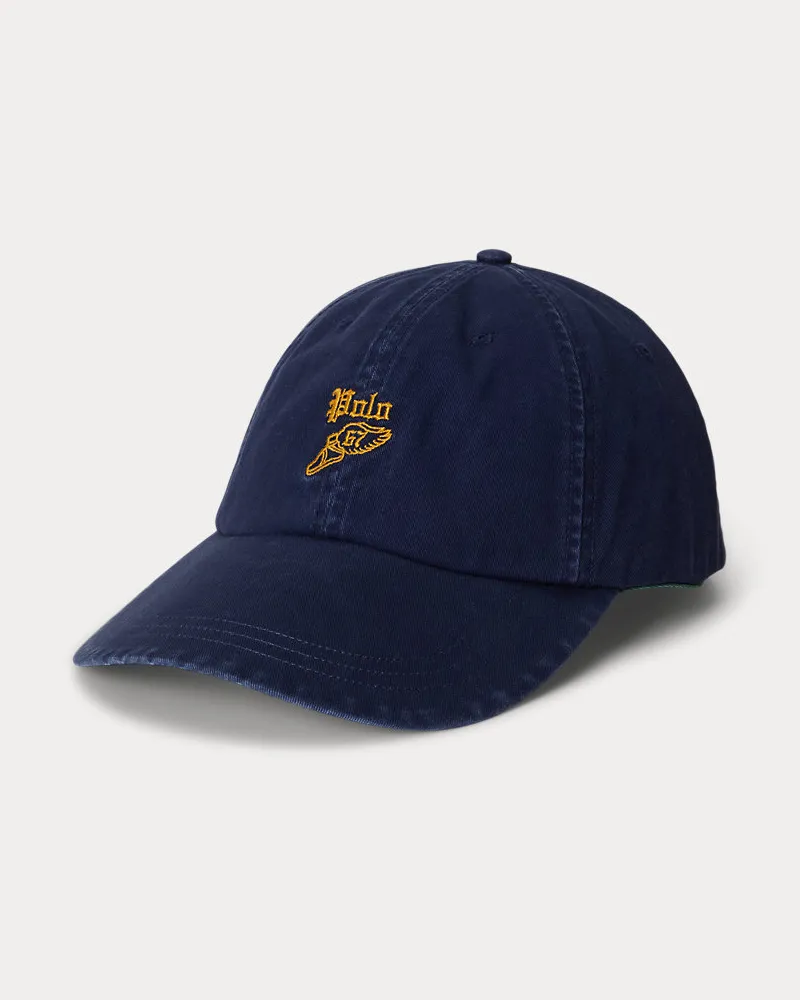 Ralph Lauren Bestickte Twillkappe mit langem Schirm Blue