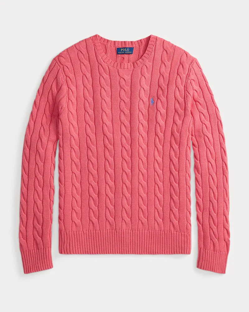 Ralph Lauren Baumwollpullover mit Zopfmuster Red