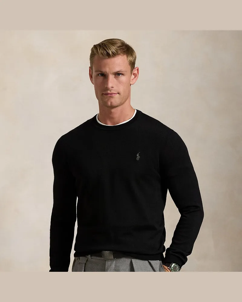 Ralph Lauren Slim-Fit Pullover aus waschbarer Wolle Black