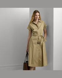 Ralph Lauren Kurzgrößen - Stretch-Hemdkleid aus Baumwollmischung Tan