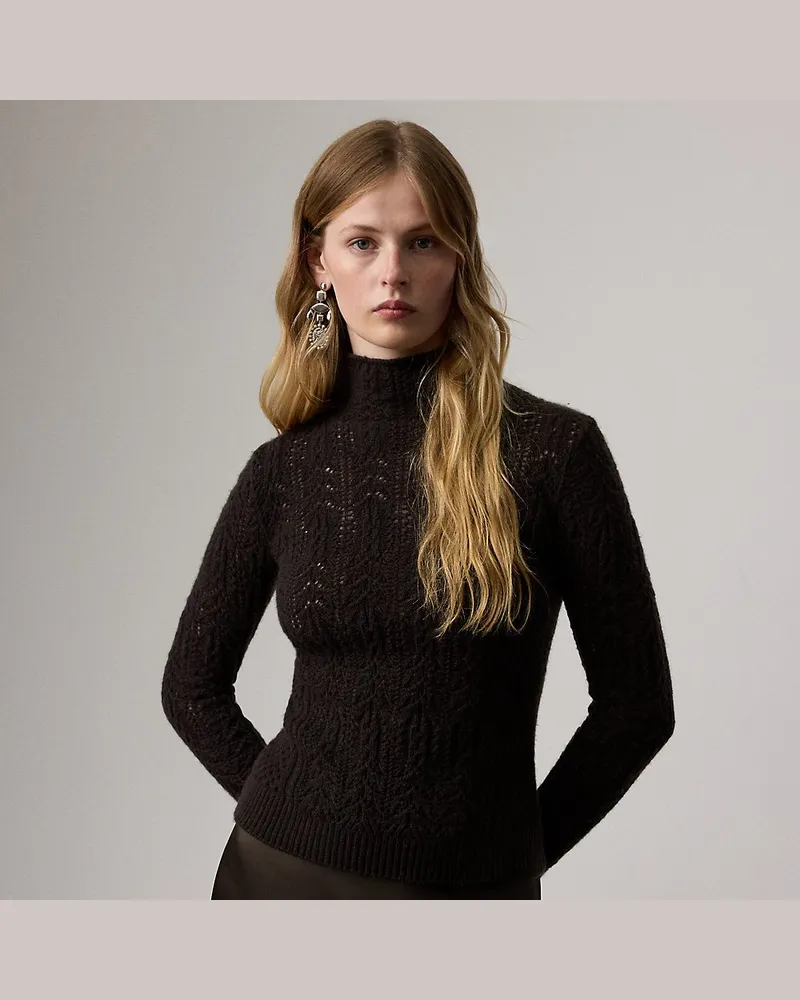 Ralph Lauren Kaschmirpullover mit Lochmuster Brown