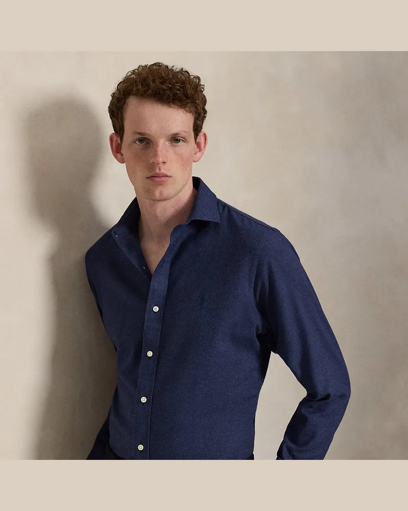 Ralph Lauren Custom-Fit Performance-Hemd aus Twill Blue