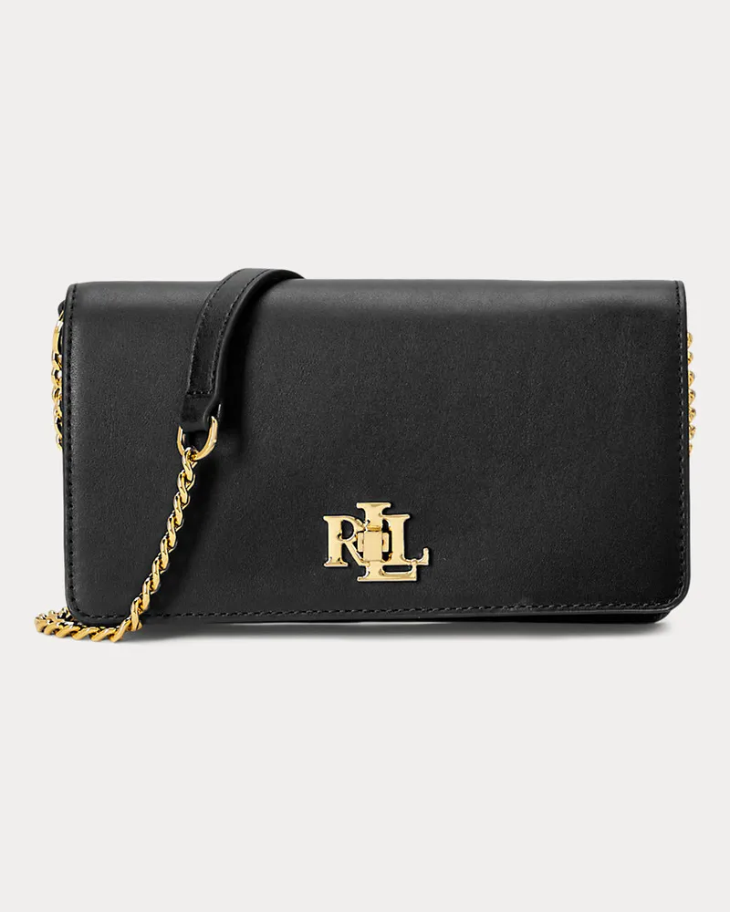 Ralph Lauren Leder-Techniktasche mit Drehverschluss Black