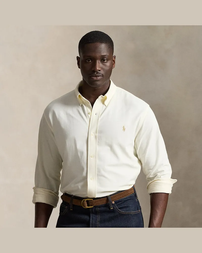 Ralph Lauren Große Größen - Featherweight Piqué-Hemd Cream