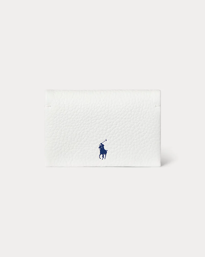 Ralph Lauren Lederkartenetui Polo Play mit Druckknopf White