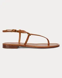 Ralph Lauren Ledersandale mit O-Ring Tan