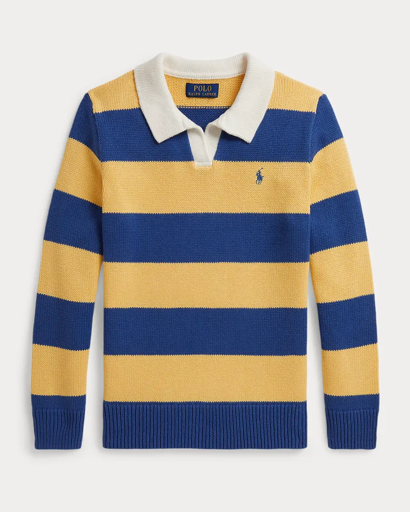 Ralph Lauren Baumwollpullover mit Rugby-Streifen Blue