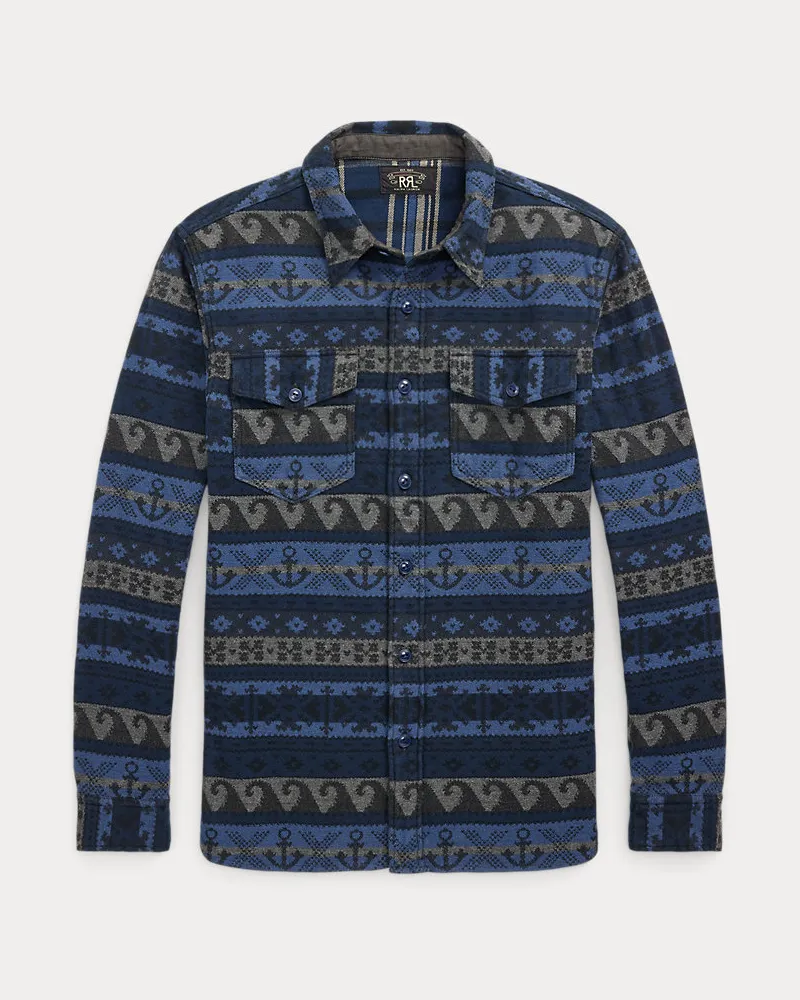 Ralph Lauren Beidseitiges Jacquard-Arbeitshemd Blue