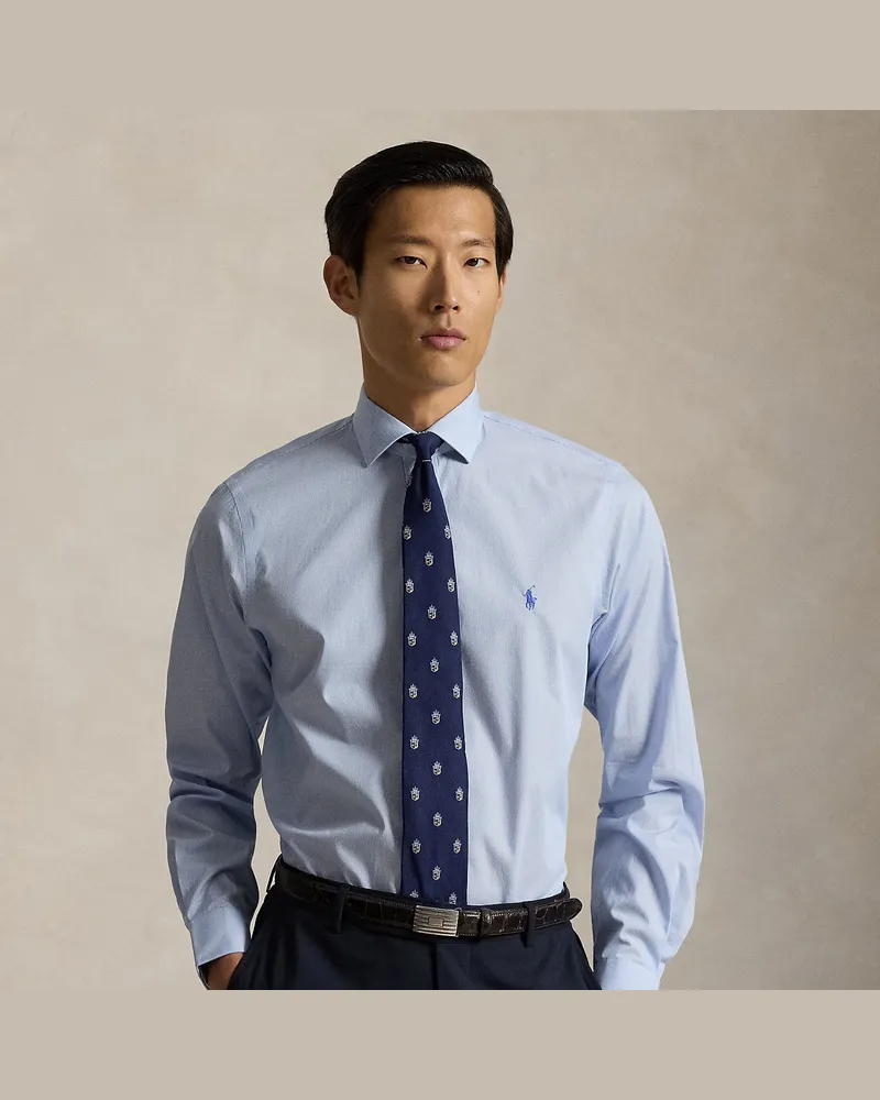 Ralph Lauren Custom-Fit Popelinehemd mit Streifen Blue