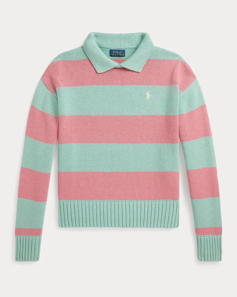 Ralph Lauren Gestreifter Polo-Pullover aus Baumwolle Green