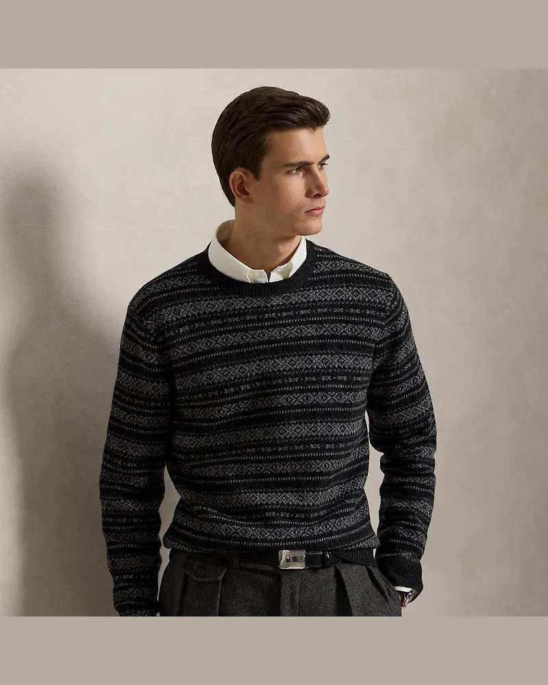 Ralph Lauren Wollpullover mit Fair-Isle-Muster Grey