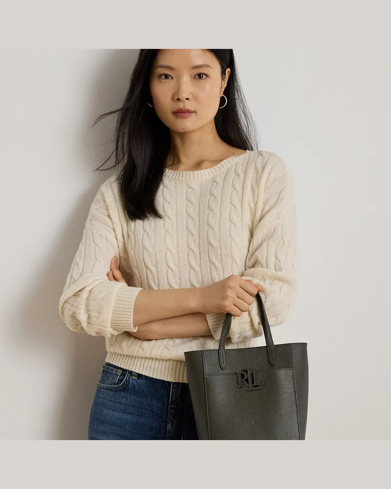 Ralph Lauren Kleine Narbenleder-Tragetasche Cameryn Green