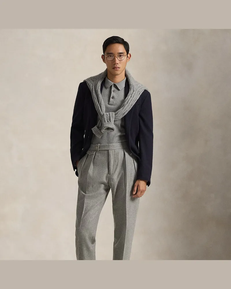 Ralph Lauren Hose aus Wollflanell mit Bundfalten Grey