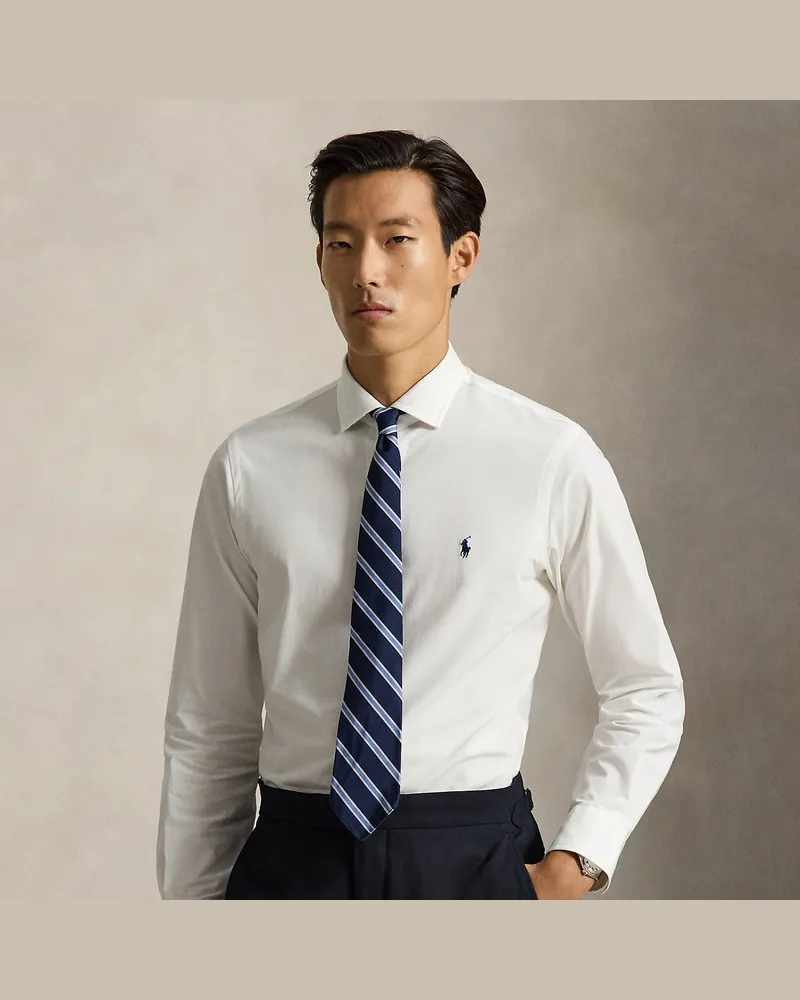 Ralph Lauren Custom-Fit Hemd aus Stretchpopeline White