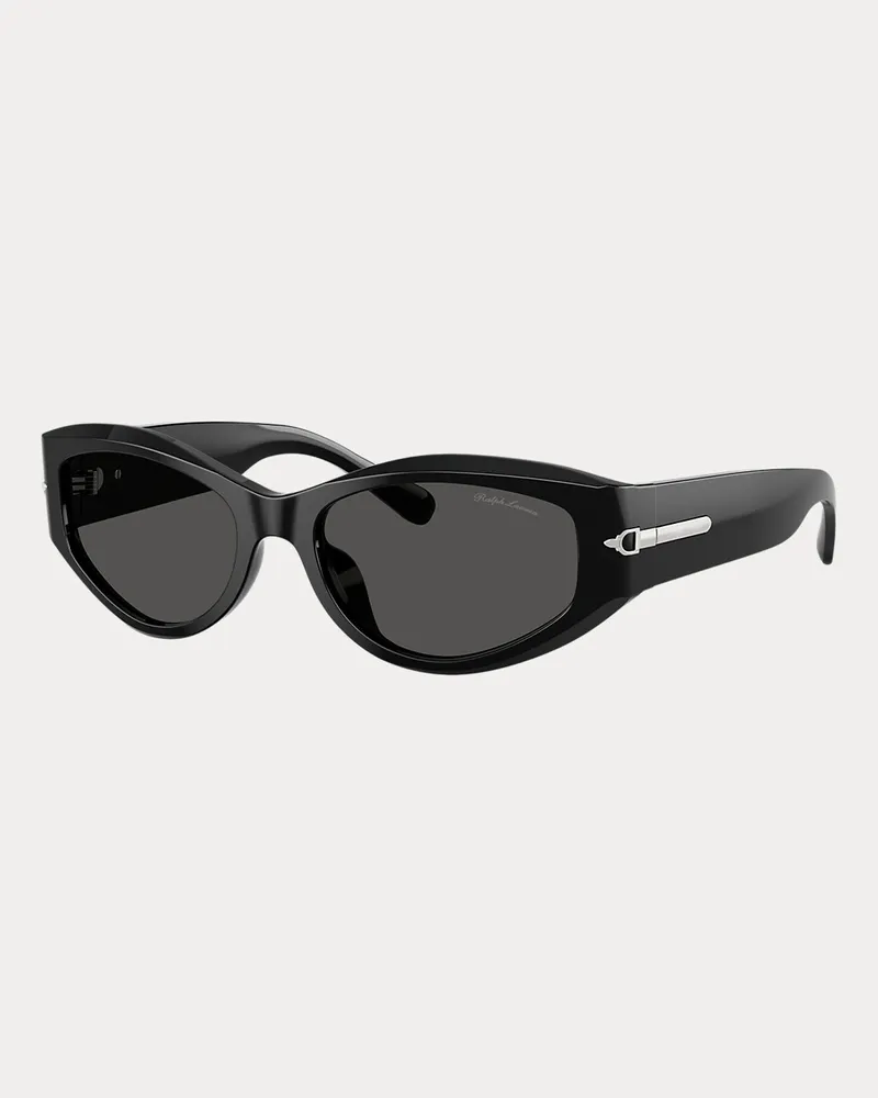 Ralph Lauren Rechteckige Sonnenbrille Stirrup Black