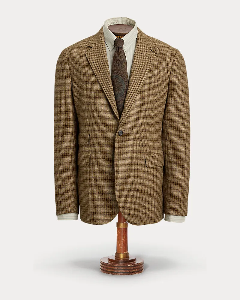 Ralph Lauren Karierte Anzugjacke aus Wolle Brown