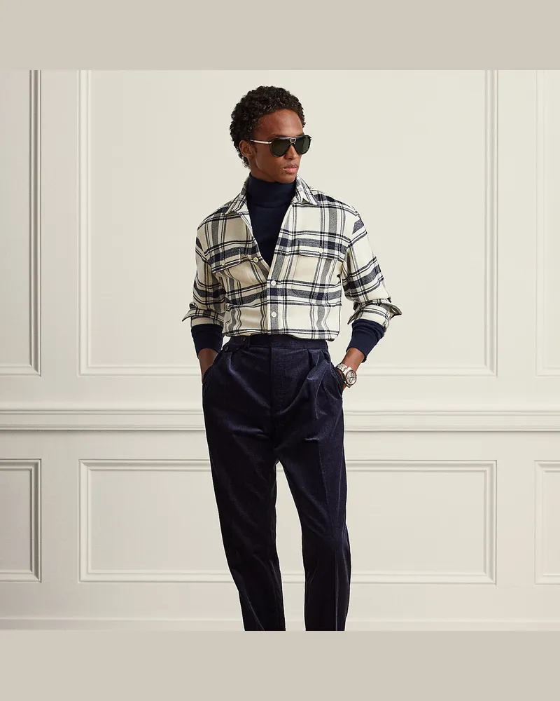 Ralph Lauren Handgeschneiderte Kordsamthose Gregory Blue