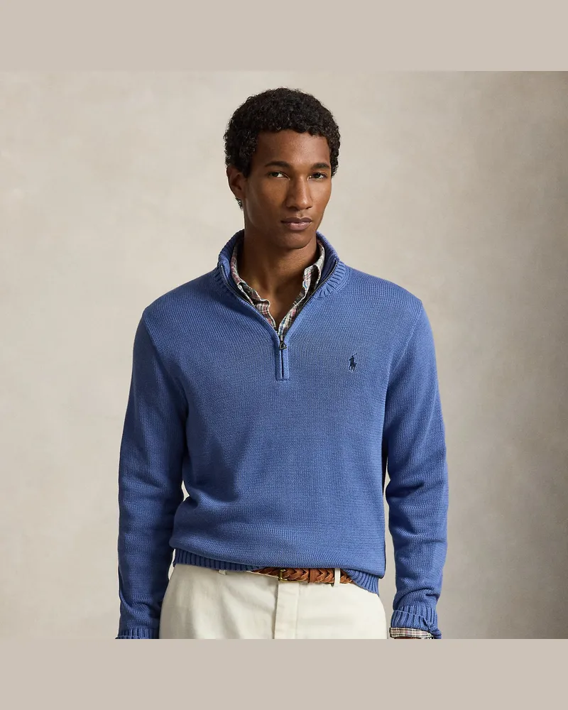 Ralph Lauren Baumwollpullover mit Halbrollkragen Blue