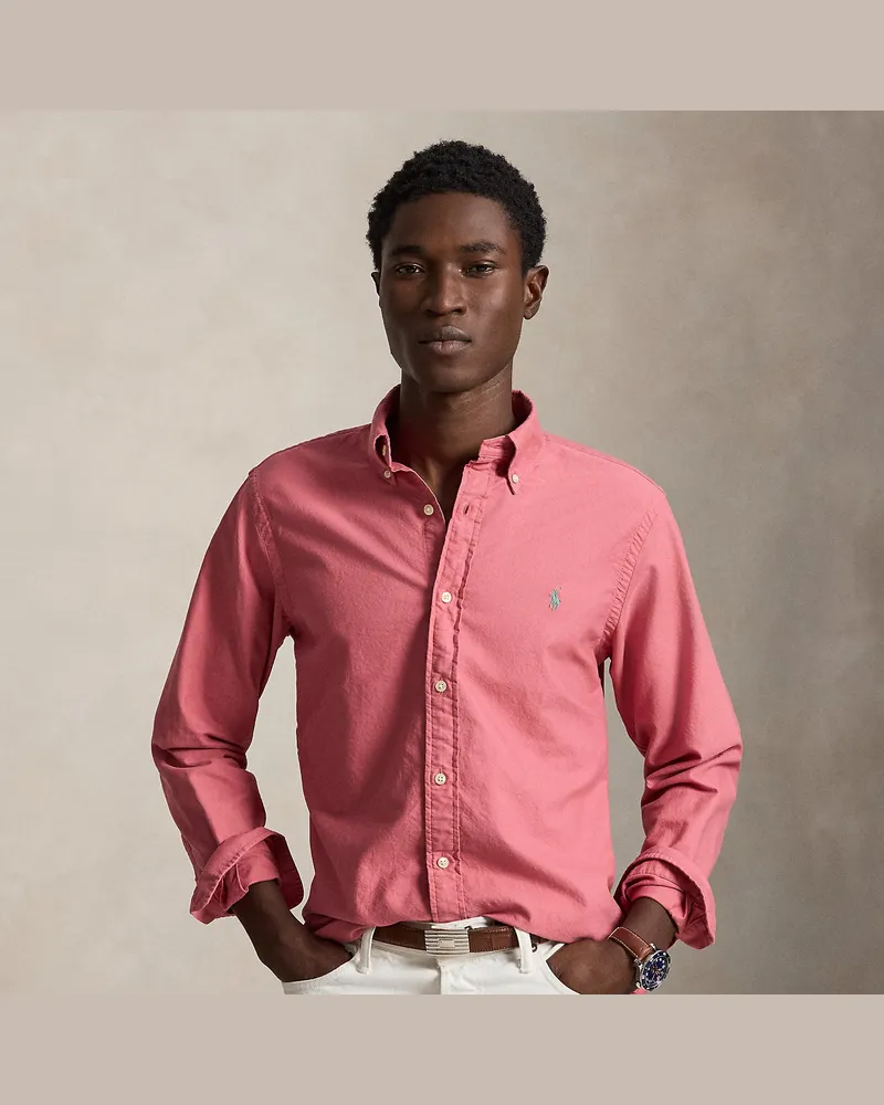 Ralph Lauren Gefärbtes Custom-Fit Oxfordhemd Red