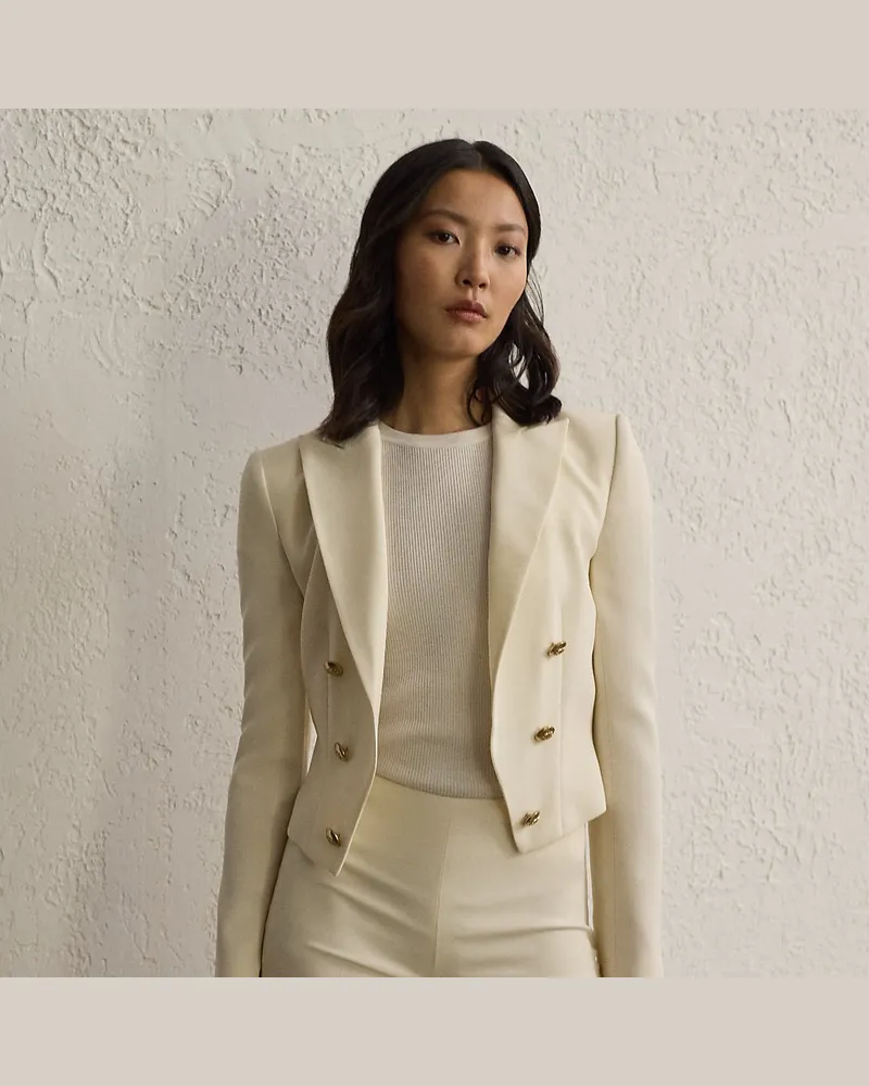 Ralph Lauren Smokingjacke Spencer aus Wollkrepp Cream