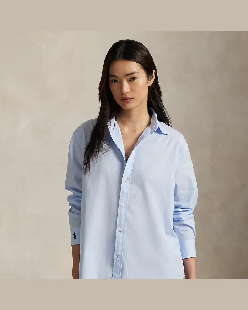 Ralph Lauren Übergroßes Baumwollhemd Blue