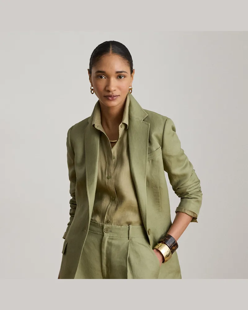 Ralph Lauren Twillblazer aus Leinenmischung Green