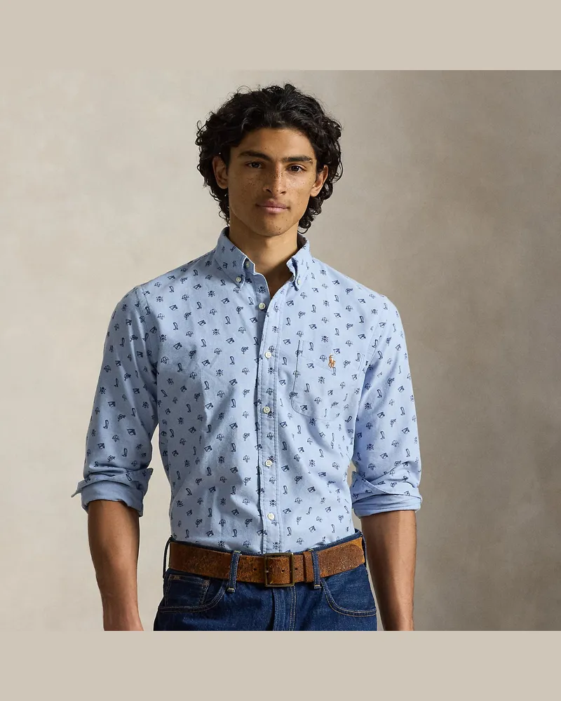 Ralph Lauren Custom-Fit Oxfordhemd im Reiterstil Blue