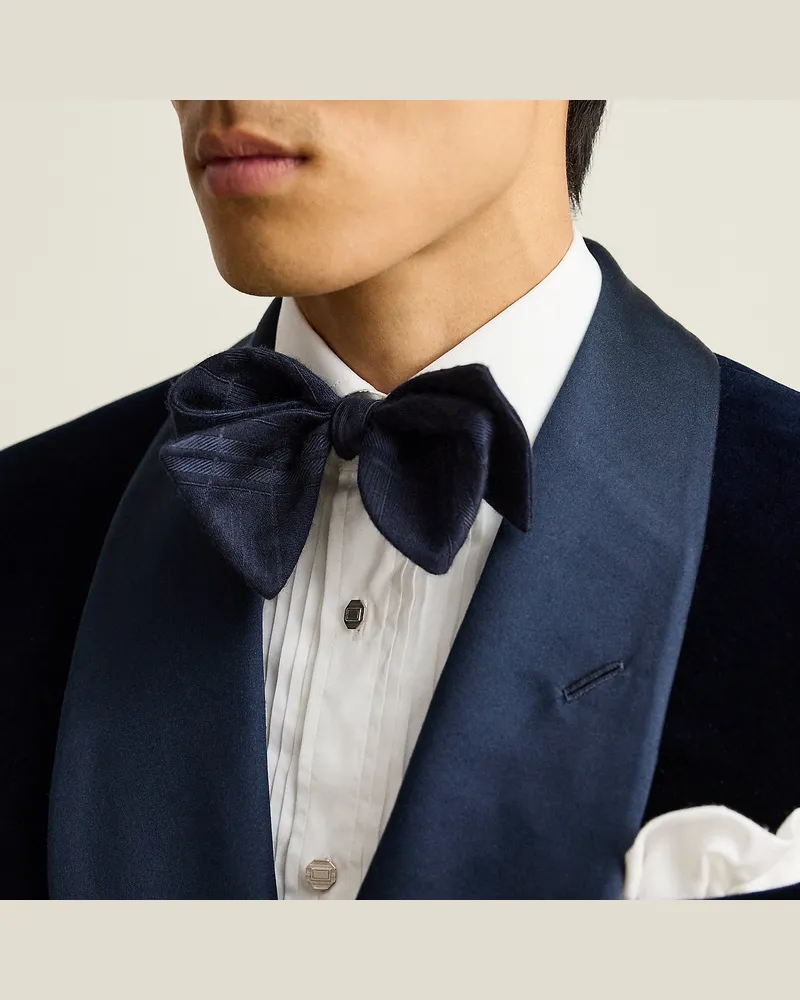 Ralph Lauren Seiden-Kaschmir-Fliege mit Karomuster Blue