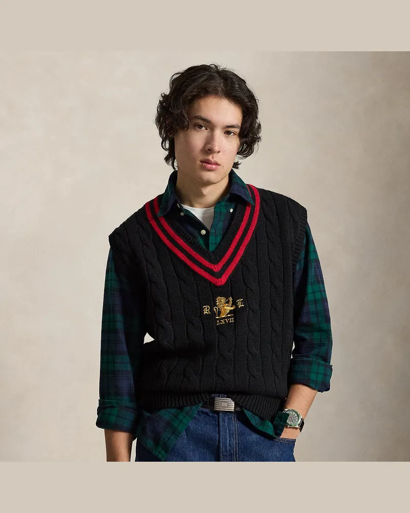 Ralph Lauren Cricket-Pullunder aus Wolle Black