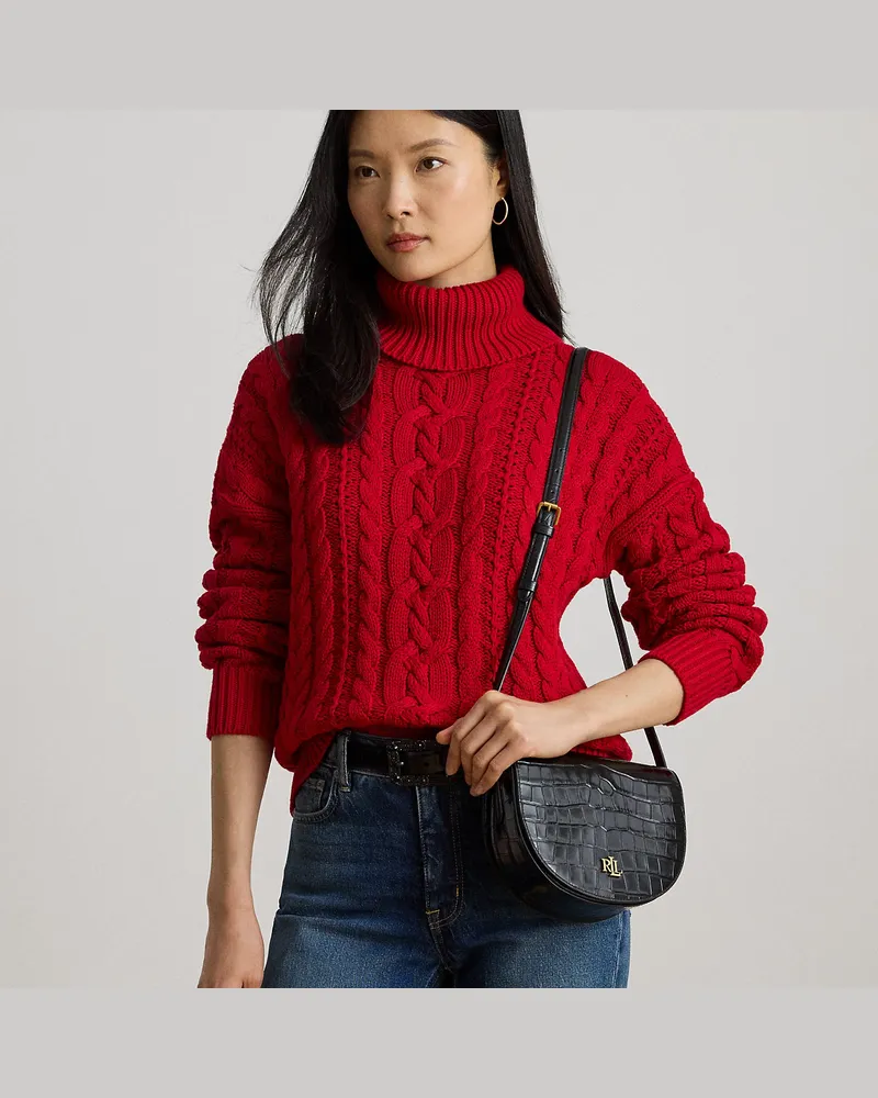 Ralph Lauren Umhängetasche Witley mit Krokodilprägung Black