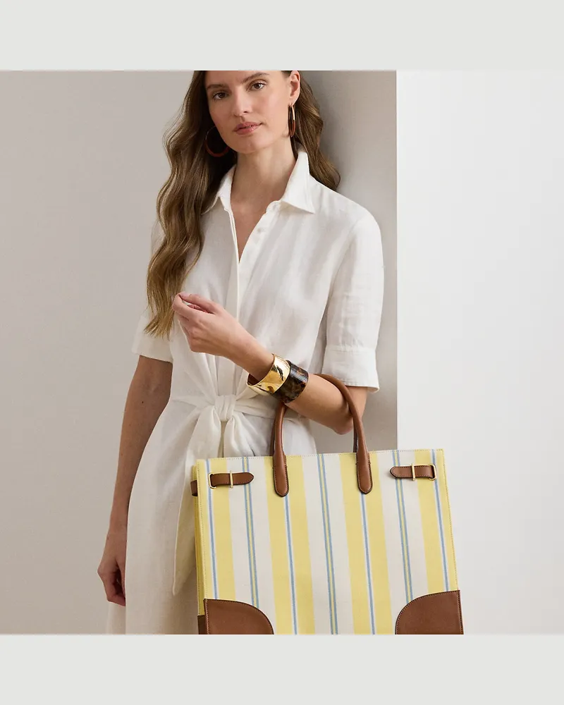 Ralph Lauren Gestreifte Segeltuchtragetasche Devyn Multi