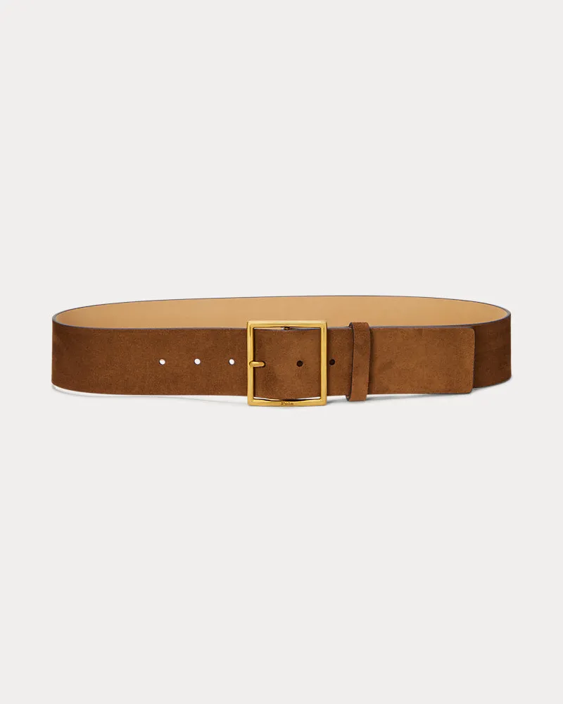 Ralph Lauren Wildledergürtel mit eckiger Schnalle Brown