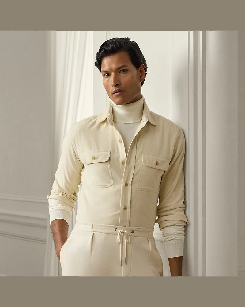 Ralph Lauren Hemd aus fein geripptem Kordsamt Cream