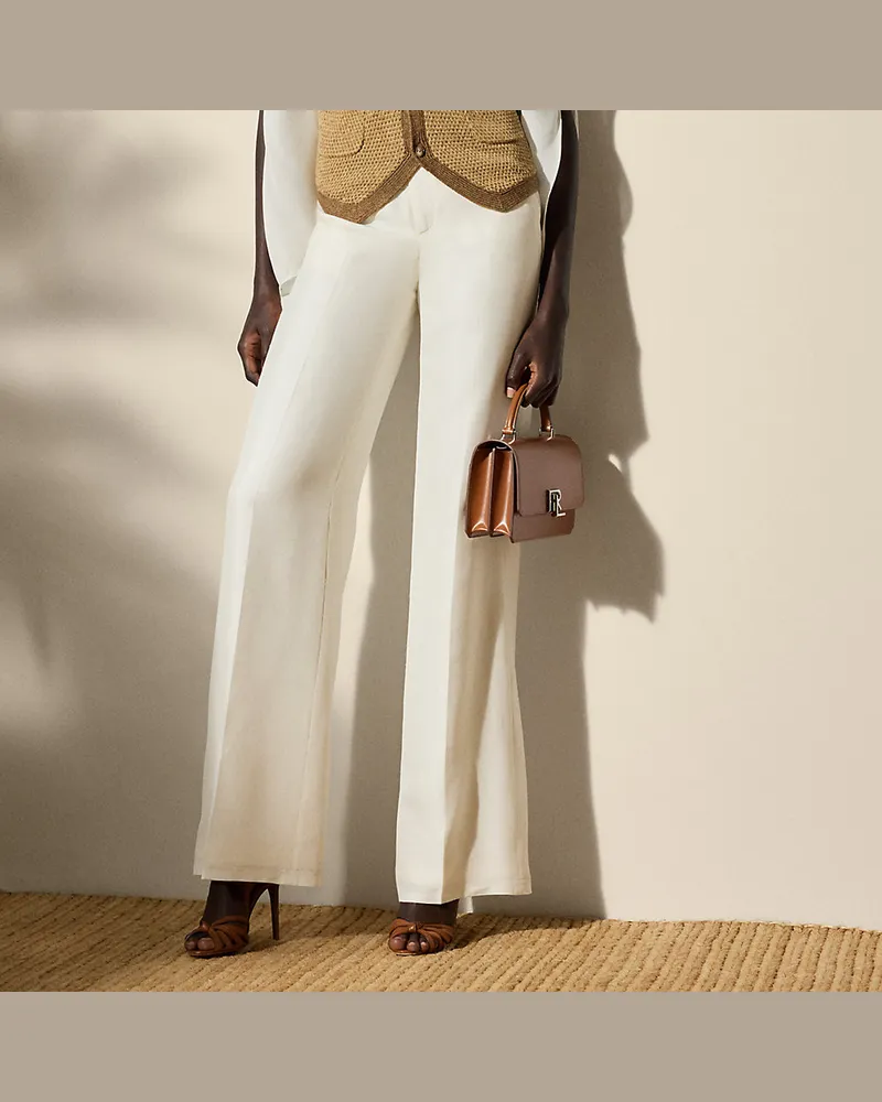 Ralph Lauren Hose Dean aus Shantungseide Natural