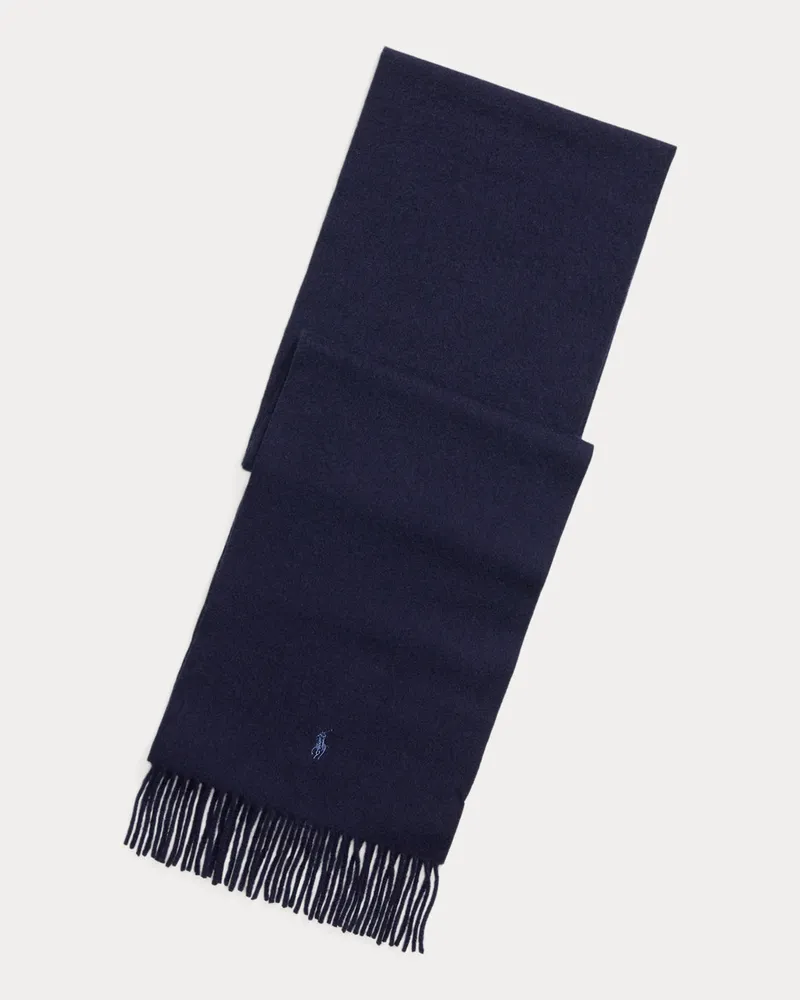 Ralph Lauren Kaschmirschal mit Fransen Blue