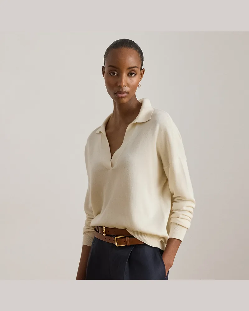 Ralph Lauren Polo-Pullover aus Baumwolle und Modal Cream