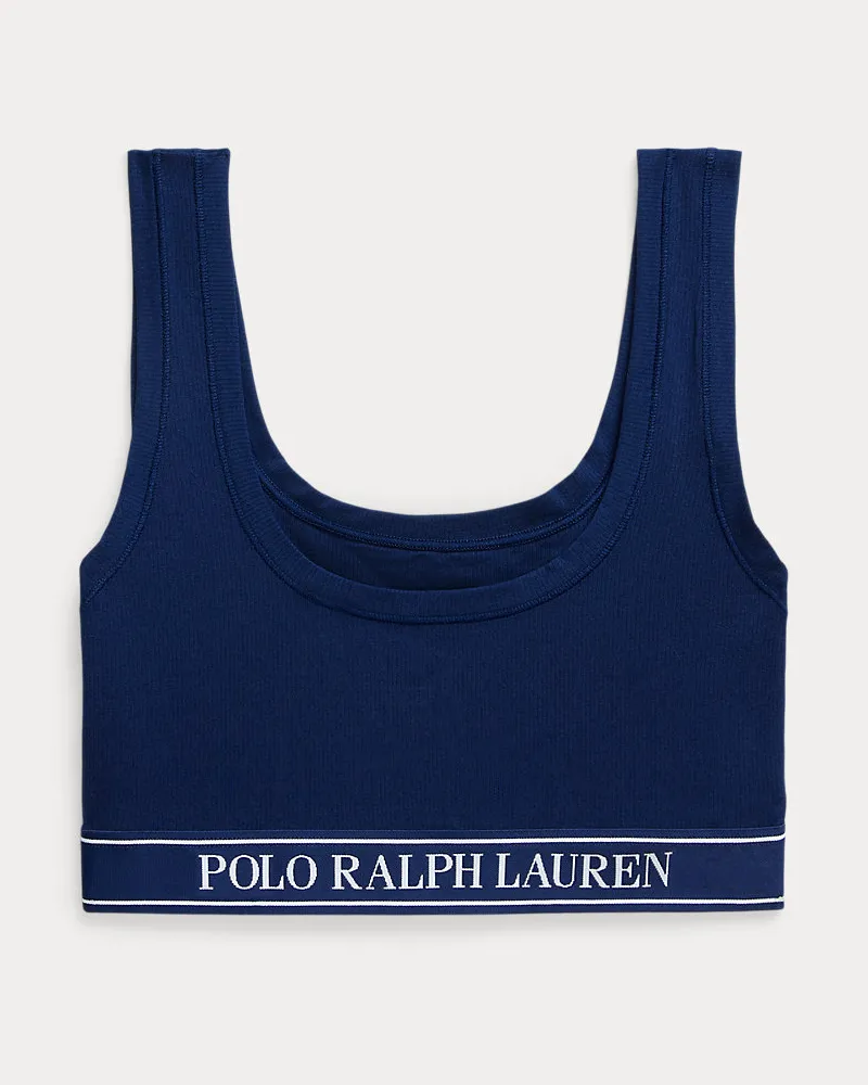 Ralph Lauren Kurzes Tanktop mit Repeat-Logo Blue