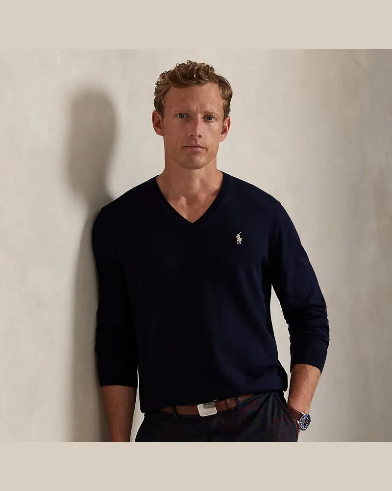 Ralph Lauren Performance-Pullover mit V-Ausschnitt Blue