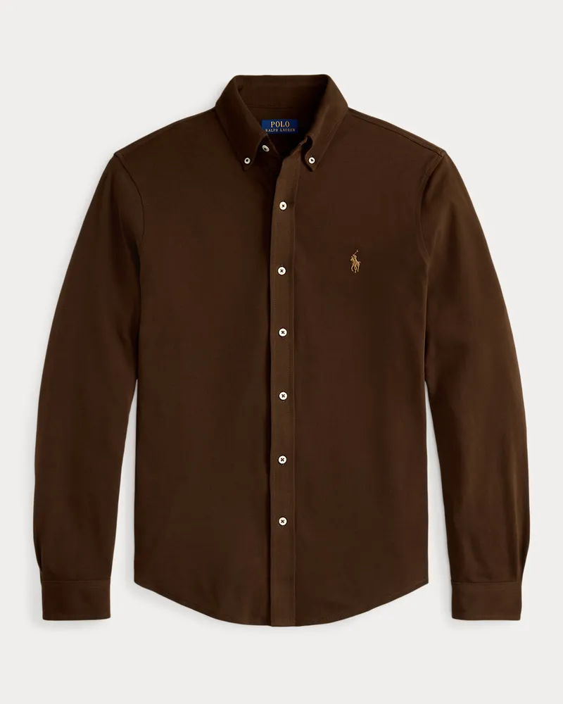 Ralph Lauren Federleichtes Piqué-Hemd Brown