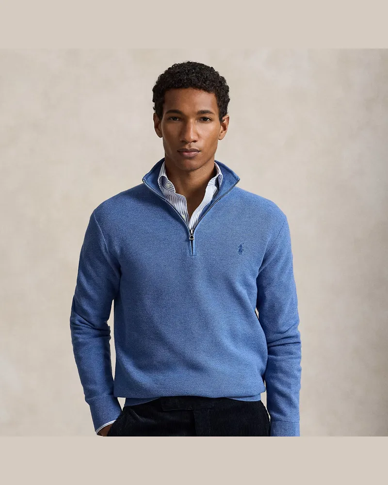 Ralph Lauren Pullover aus Baumwollpiqué Blue