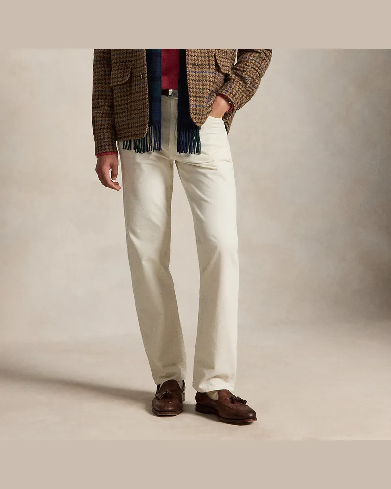Ralph Lauren Straight-Fit Kordsamthose White