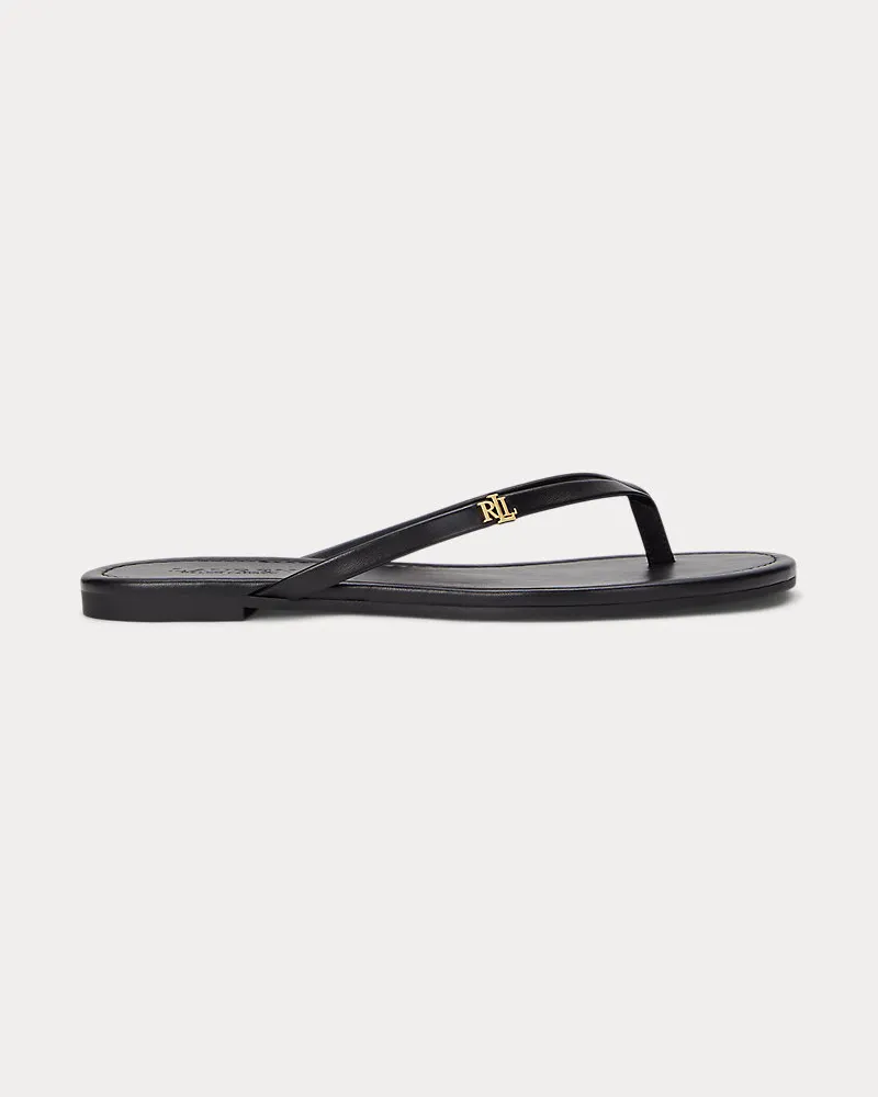 Ralph Lauren Flip-Flop Raquel aus Leder Black