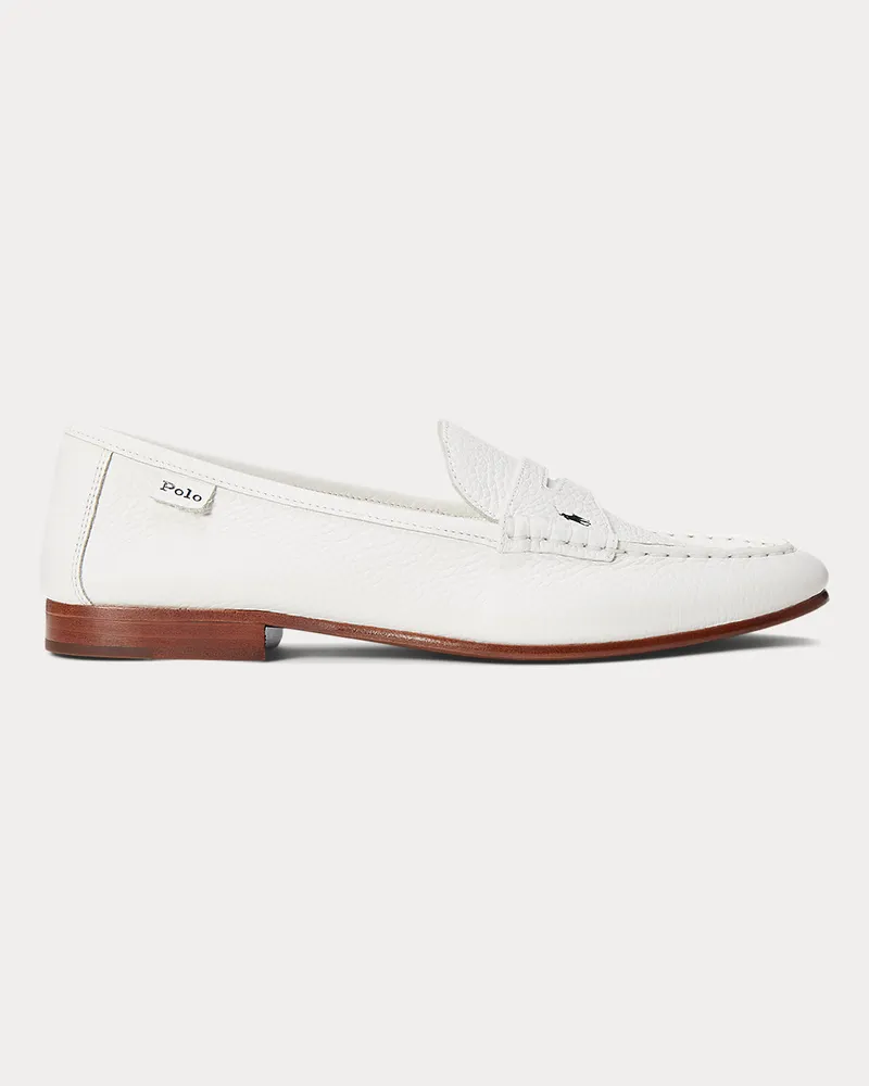 Ralph Lauren Pennyloafer aus Narbenleder White