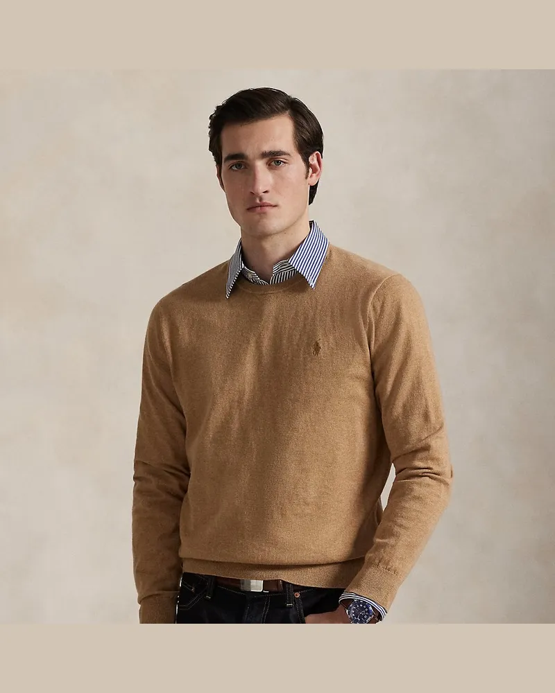 Ralph Lauren Baumwoll-Kaschmir-Rundhalspullover Brown