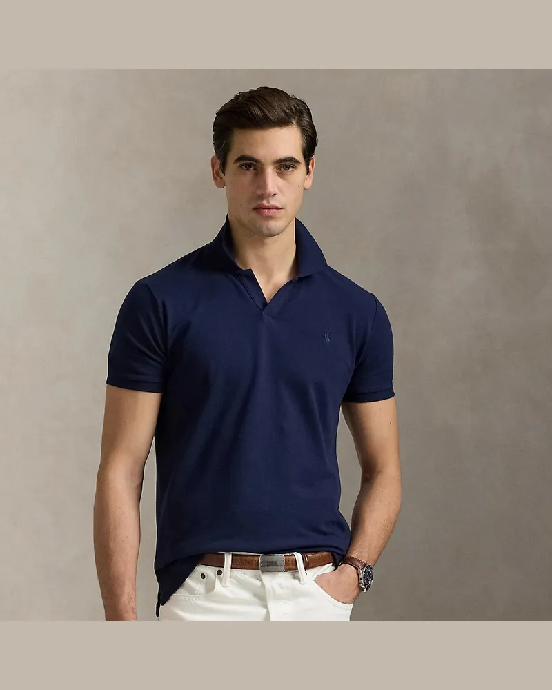 Ralph Lauren Custom-Slim-Fit Poloshirt aus Piqué Blue