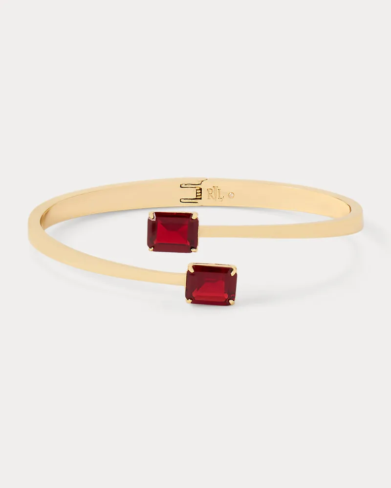 Ralph Lauren Vergoldeter Scharnierarmreif mit Steinen Gold