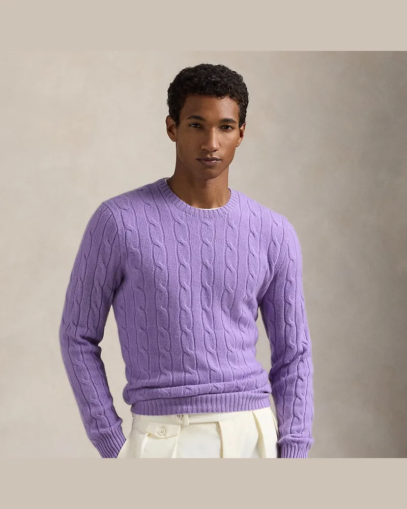 Ralph Lauren Kaschmirpullover mit Zopfmuster Purple