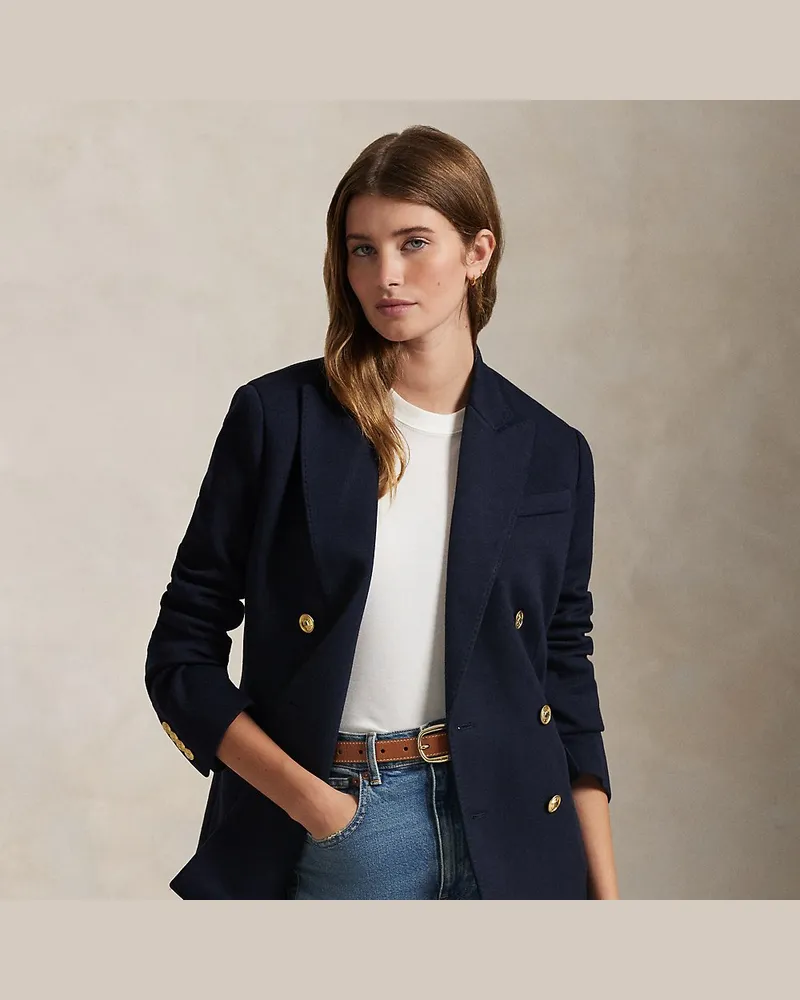 Ralph Lauren Zweireihiger Jerseyblazer Blue