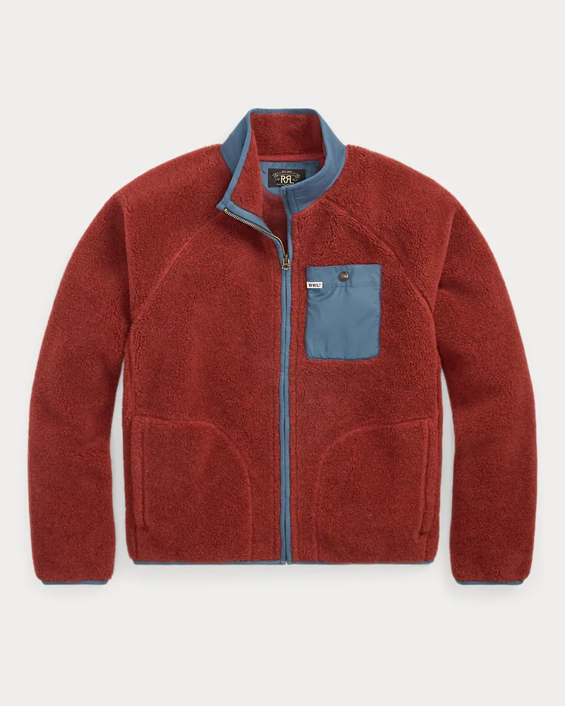 Ralph Lauren Hochflorige Fleecejacke aus Wollmischung Red