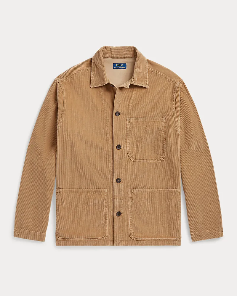 Ralph Lauren Utility-Hemdjacke aus Kordsamt Tan